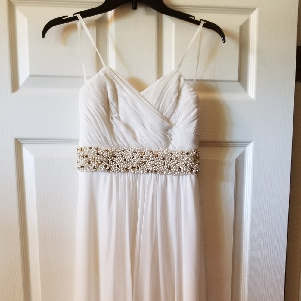 Cache size 0 prom dress ivory with beading - Picture 5 of 7